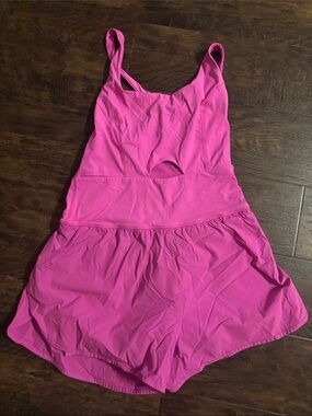 Bright Pink Crossback Active Romper